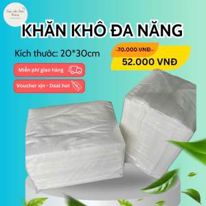 1KG KHĂN VẢI KHÔ ĐA NĂNG(20-30cm) Trơn (thay thế khăn giấy  nhúng nước ấm lau vệ sinh cho bé)