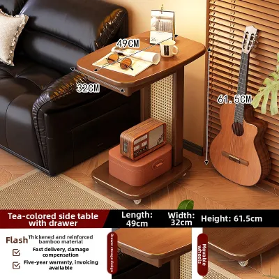 TUOJUE | Vintage Style Movable Side Table Small Spaces