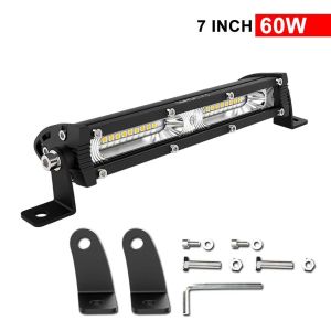 "Ultra-Thin LED Light Bar for Truck/SUV/Car/Jeep - Waterproof Grille & Roof Mount Off-Road Lamp 6/12/20 Inch Multi-Size Slim Driving Light Auxiliary Beam Universal Fit