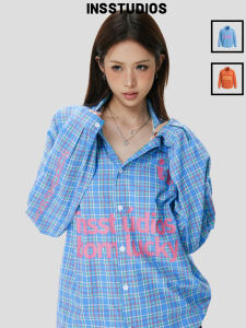 Couple Sun Protection Printed LOGO Plaid Shirt Jacket