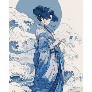 Kayou | 60X75cm Oil Painting By Numbers Kimono Girl On Canvas DIY Paint by numbers Frameless Digital Painting Home Decor