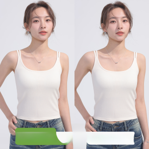 miiow | Cat Person 2025 Spring Summer New Strap Vest Women Inner Pad Outer Wear Integrated Solid Color Base Seamless Top