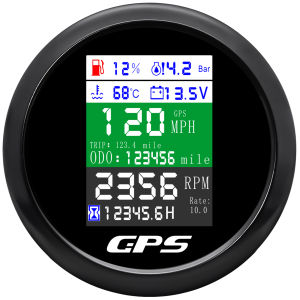 RYSJM | 85MM Car GPS Speedometer RPM Tachometer Digital Oil Pressure Fuel Level Water Temp Voltage Meter For 12V 24V Car Boat Marine