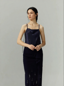 Stylish Halter Neck Beaded Vest