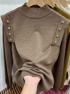 Loose Knitted Half High Collar Sweater Womens Autumn Winter New Style Fashionable Base Shirt for plus Size 80-200 Pounds