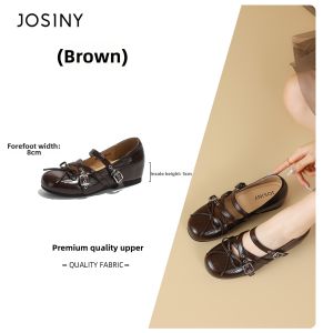 Josiny | Mary Jane Style Heeled Flats 2.54 in Increased Height