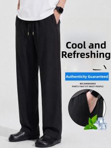 Cool Ice Silk Highly Elastic Quick Dry Summer Outdoor Mens Casual Pants