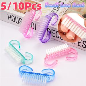 5/10Pcs Plastic Nail Cleaning Brushes Set Horn Shape Soft Remove Dust Pedicure Finger Care Brush UV Gel Scrubbing Manicure Tools