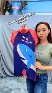 Kids Summer Fashion Rashguard for Boys Dri-Fit One-piece Dinosaur Shark Print Design Rashguard Summerwear for Boys
