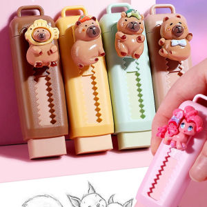 Cute Capybara Eraser Cute Push-Pull Eraser Cartoon Design Student Stationery Go School Supplies Kawaii Supplies School Kids Gift