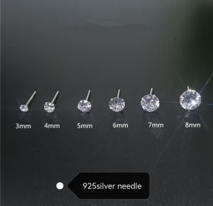 DaVee | 925 silver zircon stud earrings Gold plated zircon earrings