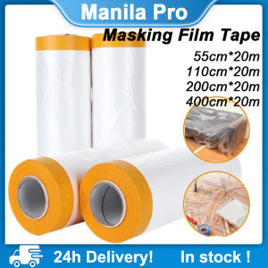 Multi-purpose Masking Film with Tape House Painting Protection Film Cover Furniture Dust Cover Disposable Waterproof Car Dusty Bed Sofa Dust Proof Masking Film