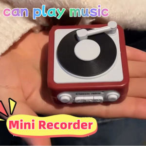 Mini Retro Recorder with Keychain Creative Music Box Key Tape Recorder