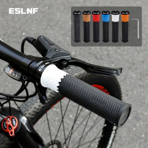 Eslnf(ESLNF) | ESLNF Bike Grips Bicycle Handlebar Grips Shock Absorbing Ergonomic Anti-Slip Lock On MTB Mountain Bike Grips White Black