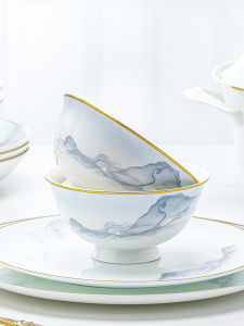 JINGDITAOCI | Bộ Dụng Cụ Ăn Bàn Phong Cách Trung Quốc Gốm Sứ