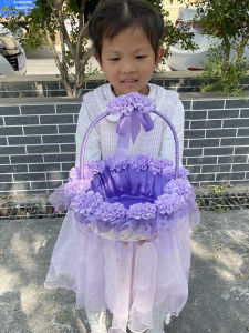 Handwoven Childrens Handheld Flower Basket Wedding Petal Scatter Girls Storage Basket Basketry Garden Decorative Plant Holder
