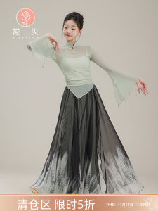 Classical Dance Costume Cheongsam Collar Top And Skirt Practice Uniform for Women Clearance Sale Elegant Sportswear