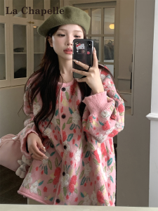 Áo Len Cardigan Dệt Kim Mềm Mại Hoa Dáng Rộng La Chapelle Dành Cho Nữ Mùa Thu 2025 Áo Khoác Ngoài Mềm Mại Thoải Mái Thường Ngày