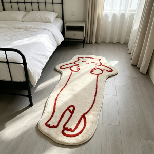 VIKAMA Cartoon Special Cat Plush Carpet Soft Non-Slip Bedroom Bed Blanket Living Room Balcony Mat Home Decoration