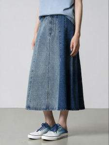 Graduated Denim Skirt