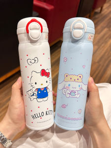 Kawaii Insulated Stainless Steel Water Bottle 316 พร้อมสเปรย์ดูดสำหรับเด็ก น้ำหนักเบา ทนทาน สำหรับเด็กนักเรียน น้ำดื่มสำหรับเด็ก