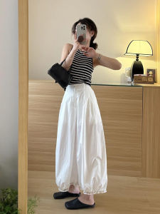CHOEFULYN | Chic Black and White Stripe Tank Jumpsuit Set