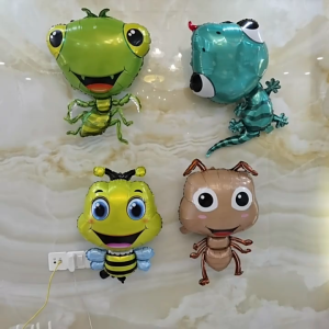 DINOSO Balon Foil Helium Karakter Hewan Serangga Semut Lebah Belalang Kadal Katak Beruang Rubah Animal Balloon Foil Helium untuk Perlengkapan Pesta Ulang Tahun