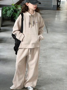 MPW | Trendy Towel Cotton Sweatshirt Set For Girls Autumn Wear Childrens Casual Two-Piece Outfit Middle And Big Kids Fashionable