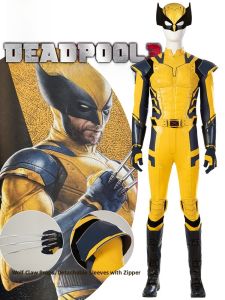 Deadpool Wolverine Cosplay Costume Halloween Wolf Claws Armor Suit Mens Clothing Set Film And TV Works Preorder