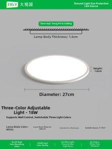 DGY | Retro Walnut Thin LED Ceiling Light Warm & Eye-care
