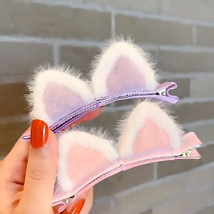 Jepit Rambut Anak 2IN1 Motif Kuping Kucing Lucu / Jepitan Rambut Anak Perempuan Cat Hair Pin CF C322