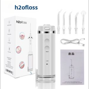 H2ofloss | Máy Tăm Nước H2ofloss Compact 140PSI Máy Tưới Nước Miệng Cầm Tay Có Thể Sạc Lại Bằng USB Dành Cho Nướu Nhạy Cảm 5 Chế Độ 5 Vòi Phun Làm Sạch Răng