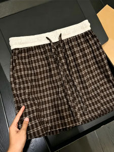 LIUBU | Retro Drawstring Plaid Five-Division Shorts