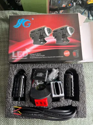 Nippy Mini LED Sepeda Motor Lampu Bi-warna LED Lampu Sorot Lampu Lensa Proyektor Power Membantu Mobil Bekerja Lampu Kabut Sepeda Super Terang