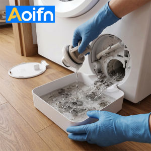 Aoifn Washing Machine Drain Pan Water Catcher Tray for Front Load Washer Filter Cleaning Laundry Floor Spill Protector Tool