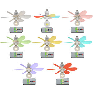 Quạt Trần đèn LED E27 cơ sở 3 tốc độ E27 ổ cắm Quạt đèn LED thay đổi độ sáng Ổ cắm quạt đèn phòng ngủ phòng khách nhà bếp