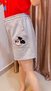 (READY STOCK)Ladies Cute Casual Mickey Mouse Short Pants House Wear 米奇老鼠运动短裤新款宽松高腰直筒港味中裤阔腿休闲五分热裤居家休闲