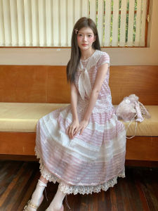 RRFIGHT 2025 Summer New Plaid Two-Piece Set Womens Fashionable Ageless Beautiful Dress Short Sleeve round Neck Student Uniform