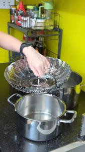 Size Đại 26cm Rổ Hấp Inox Gấp Gọn OKSEP Dùng Hấp Thực Phẩm Tiện Lợi Vỉ Hấp Xôi Hấp Bánh Hấp Hải Sản