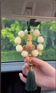 Khánh Treo Xe Ô Tô Phật Thích Ca Liên Hoa Gỗ Hoàng Dương Phong Thủy Bình An May Mắn