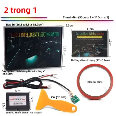 Bộ Đèn LED Neon RGB 18 Trong 1 Cho Nội Thất Ô Tô Trang Trí Đầy Màu Sắc Tạo Không Khí Điều Khiển Bằng Ứng Dụng