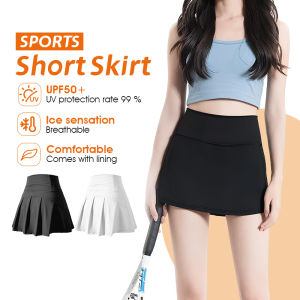 Womens Sports Shorts Yoga Skirt Badminton Tennis Pickleball Running Skirt Pants Half-body Quick Drying High Waist Pleated Skirt Summer Training Trousers