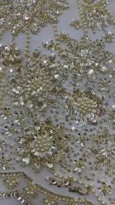 OLEVO | Luxury African Sequins Groom Lace Fabric High Quality French Nigerian Beaded Wedding Dress Material for Brides AT2890