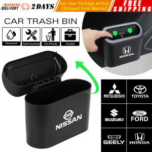 Car Trash Bin Hanging Vehicle Garbage Dust Case Storage Box Black Abs Square Pressing Type Trash Can Auto Interior Accessories Car-Door-Trash-Bin