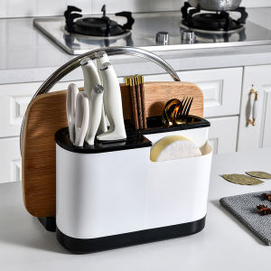 SXH Household Knife Holder Kitchen Knife Holder Knife Chopsticks Integrated Cylinder Knife Holder Chopping Board Chopping Board Shelf Storage Rack Multi-Functional