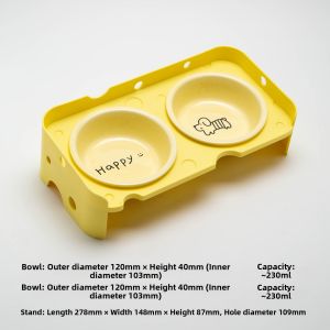 Petdebby | Non-tipping Dual Ceramic Feeding Bowl For Cats and Small Dogs