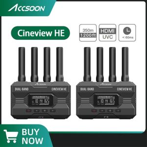 Accsoon CineView HE Video Camera Transmitter Receiver 2.4/5G hz Dual-band Transmission UVC Live Streaming Monitor