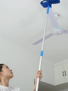 Ceiling Fan Dust Brush Retractable Extendable Pole Curved Design Plastic for Ceiling Chandelier Cleaning