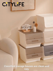 Citylife 35L Stackable Storage Box Front Opening Container Box Thickened Household Large Capacity Storage Box