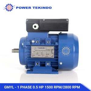 Famoze Pro Dinamo 1 Phase 0.5 HP 2800 RPM / 05 HP 1400 RPM 0.37KW Tipe GMYL 1/2 PK Elektro Motor Penggerak Diesel Mesin Giling Dll